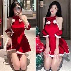 圣诞节裙子礼服套装女成人圣诞COS制服红色连衣裙酒吧夜店演出服