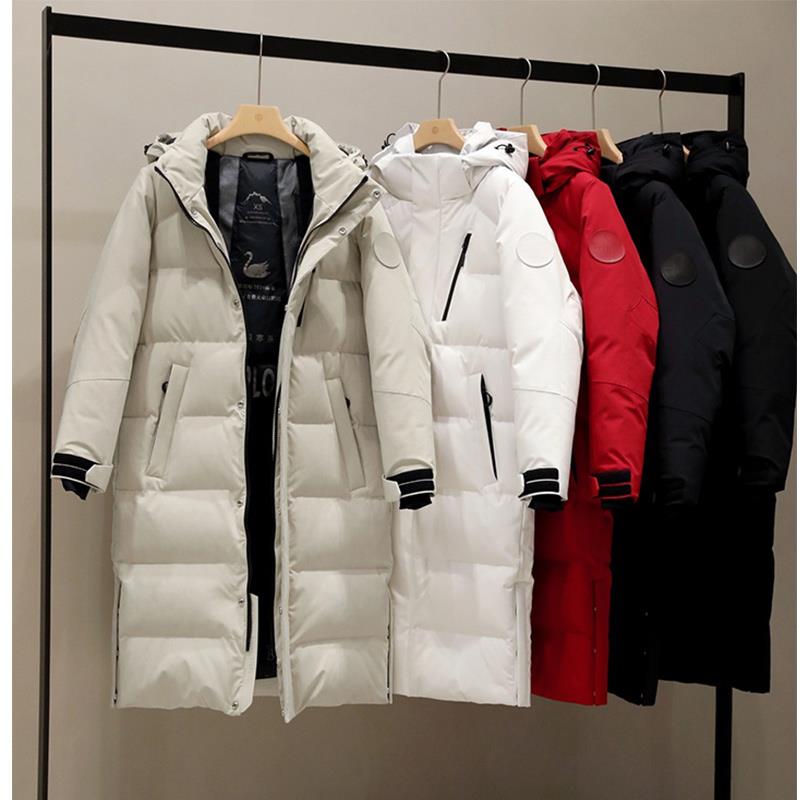 90白鹅绒极寒加厚户外过膝羽绒服2025冬新款女生长款保暖防寒服男