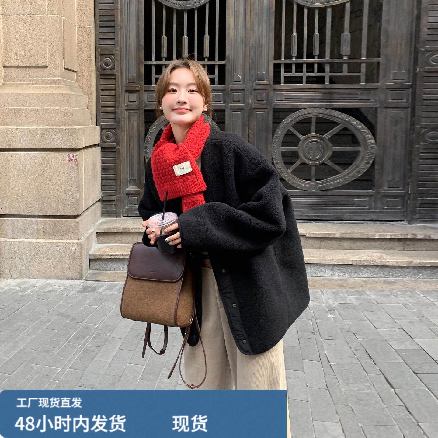 黑色复古高级感羊羔毛绒外套2026新款女春冬皮毛一体短款棉服棉衣,运动/瑜伽/健身/球迷用品,广场舞套装,淘宝优惠券,粉丝福利购,淘宝优惠卷