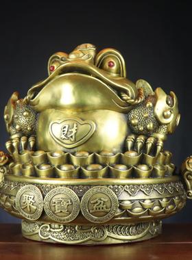 杨铜记 厂家 铜金蟾工艺品 创意家居摆件 铜聚宝盆金蟾