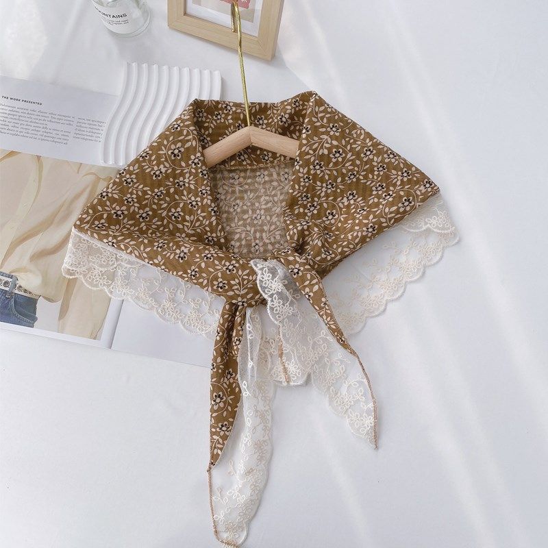 日韩森系文艺春秋棉麻碎花蕾丝三角围巾 护颈外搭小披肩保暖领巾,服饰配件/皮带/帽子/围巾,围巾/丝巾/披肩,淘宝优惠券,粉丝福利购,淘宝优惠卷