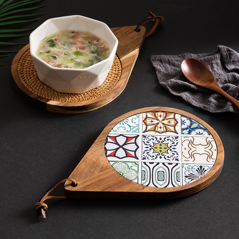 砂锅垫实木隔热垫锅垫碗垫家用创意餐垫耐高温防烫防滑桌垫杯垫