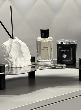 银色高脚香薰不锈钢托盘底托架摆件高级感家居装饰浴室玄关收纳盘