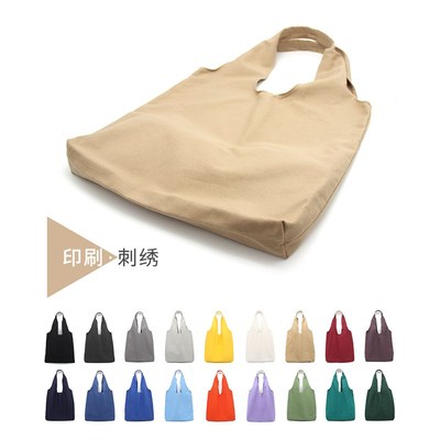 定制刺绣印刷logo纯棉帆布环保袋托特袋单肩包包购物手提袋大容量