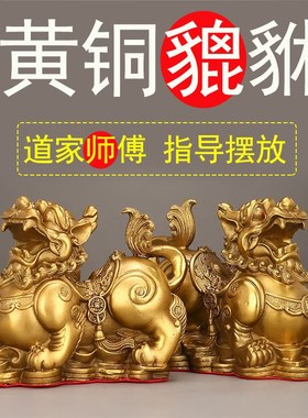 铜貔貅摆件一对旺事业运摆件四方纳财客厅办公室装饰开业礼品大号