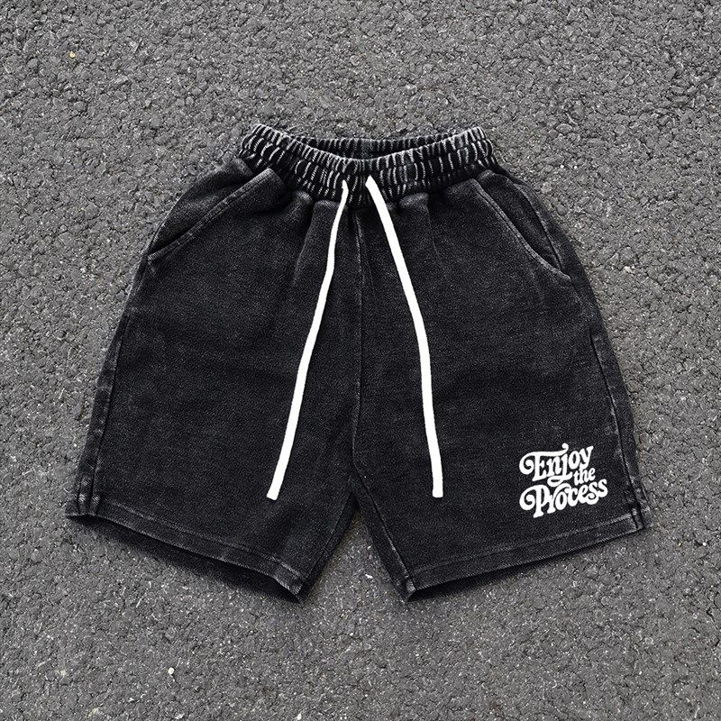 450克做旧抓毛 享受过程美式复古高街运动短裤潮男女休闲五分裤,男装,短裤,淘宝优惠券,粉丝福利购,淘宝优惠卷