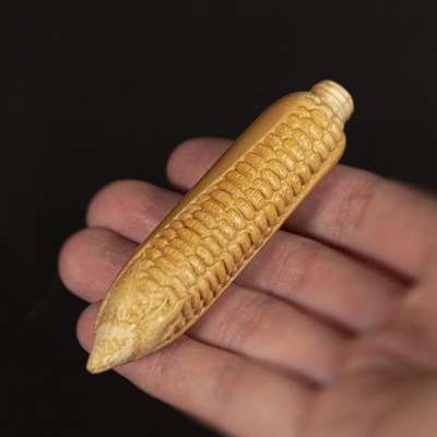 实心竹把件竹雕玉米玉竹手把件高密度文玩玉化竹子把玩件文玩挂饰