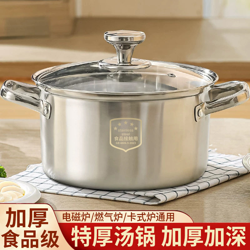 德国WMF福腾宝加厚不锈钢汤锅家用食品级火锅煮粥锅电磁炉燃气灶