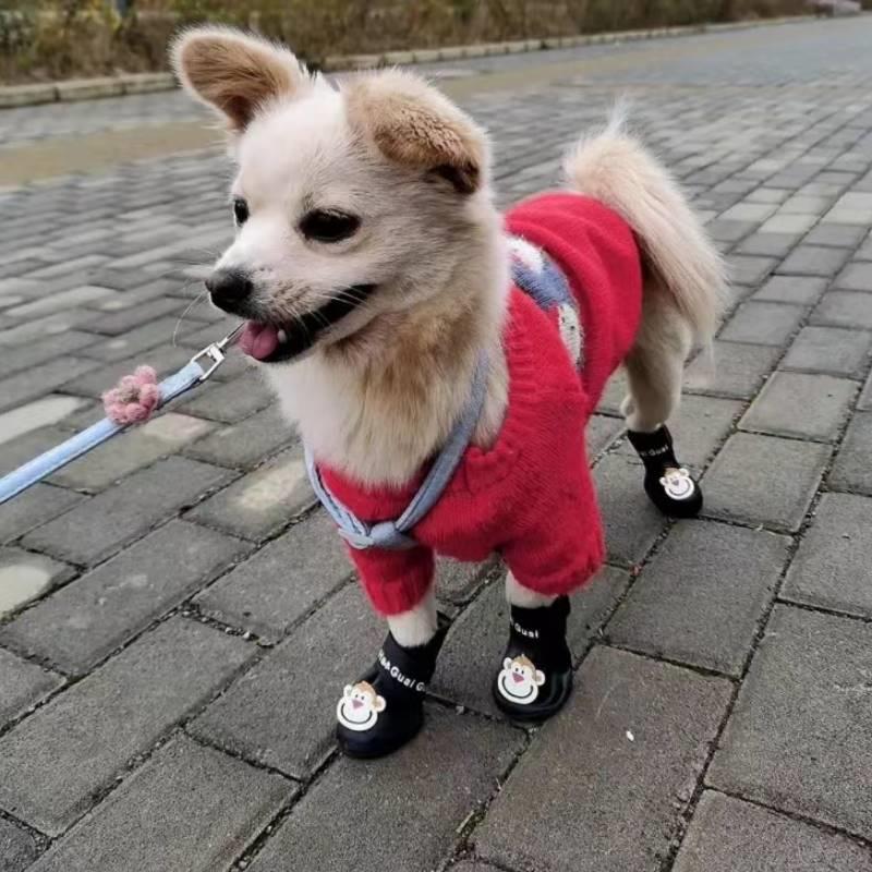 宠物狗狗雨鞋泰迪鞋子防掉防水小型中型犬比熊脚套不掉雨靴春夏季