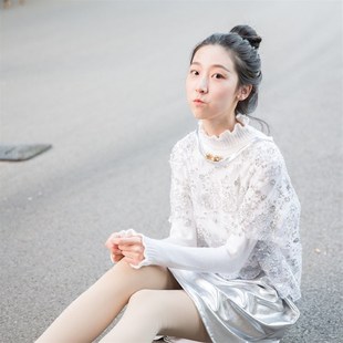 珍兽岛 梦幻钉k珠银色重工婚纱拼接透明镂空连衣裙甜美百搭罩