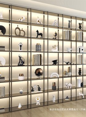 新中式轻奢高档家居装饰s品摆件书柜客厅办公室展示柜软装工艺品