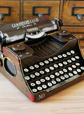 家居装饰品摆件客l厅酒柜摆设店铺橱窗陈列装饰复古打字机模型道