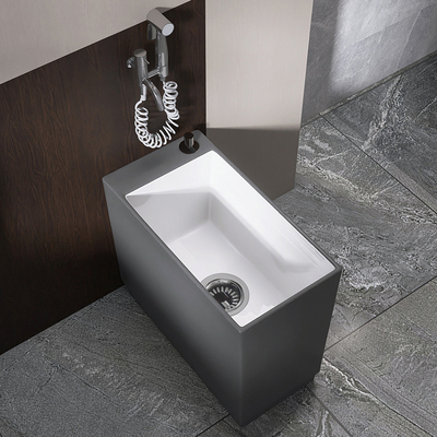 拖把池2024新款家用小户型窄长阳台洗拖布池落地式灰色极窄墩布池