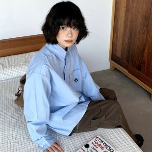 一碗士多日系复古工装衬衫u口袋设计男长袖早宽松衬衣百搭休闲外