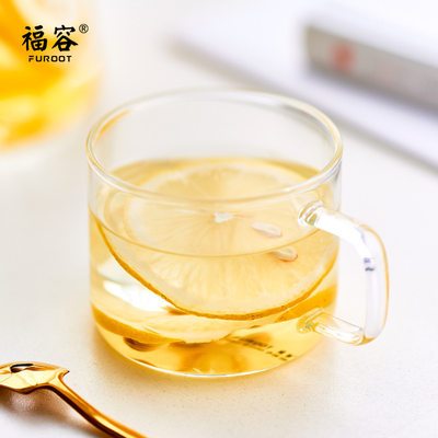 BB4C玻璃小茶杯带把杯子功夫家用小容量玻璃杯150ml透明