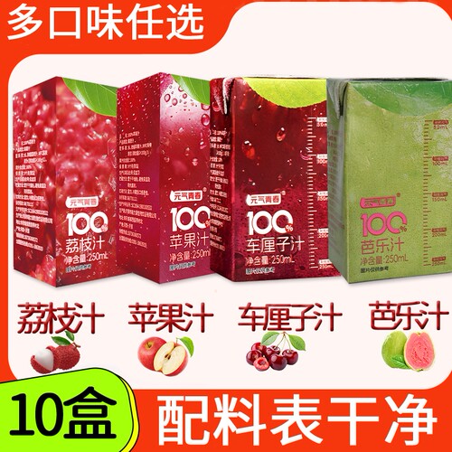 100%果汁多口味选择饮料