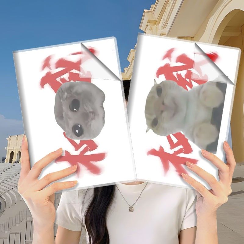 猫meme胶套本男生网红笔记本小学生加厚练习本b5日记本定制封面图