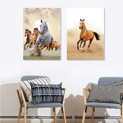 玄关装饰画竖版办公室挂画走廊过道壁画马到成功骏马图动物墙面画