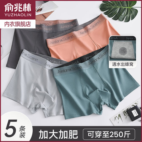 俞兆林男士内裤纯棉透气平角短裤