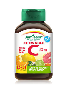 保税/JAMIESON健美生维生素C咀嚼片-柑橘味120片VC500mg