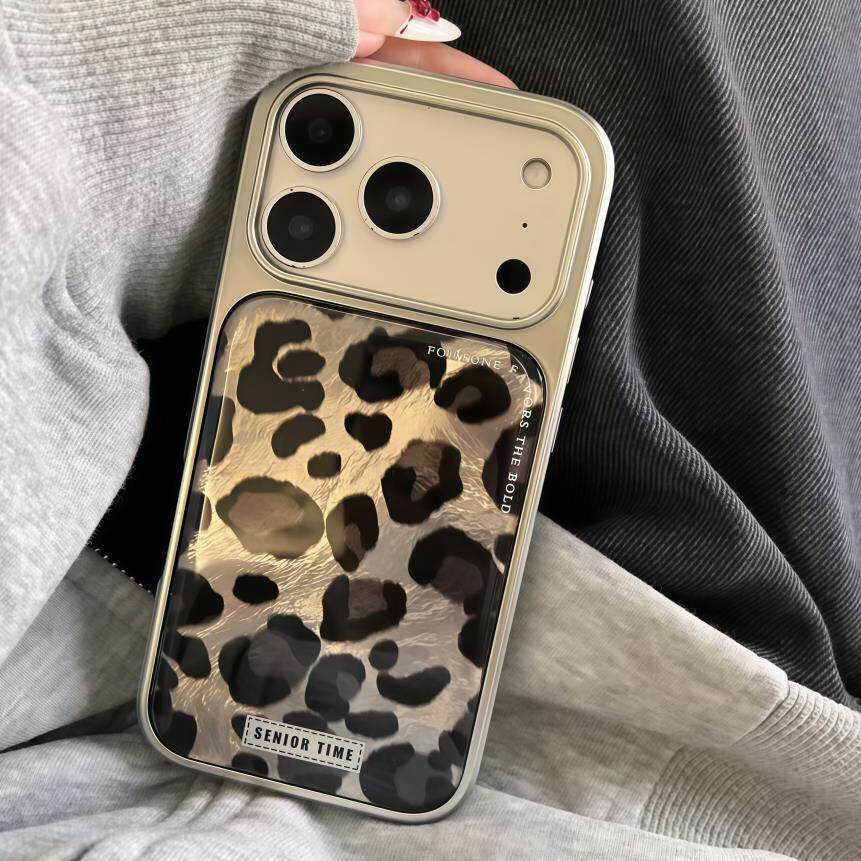 高级感黑色豹纹适用iPhone17ProMax手机壳防摔苹果16新款15/14/13