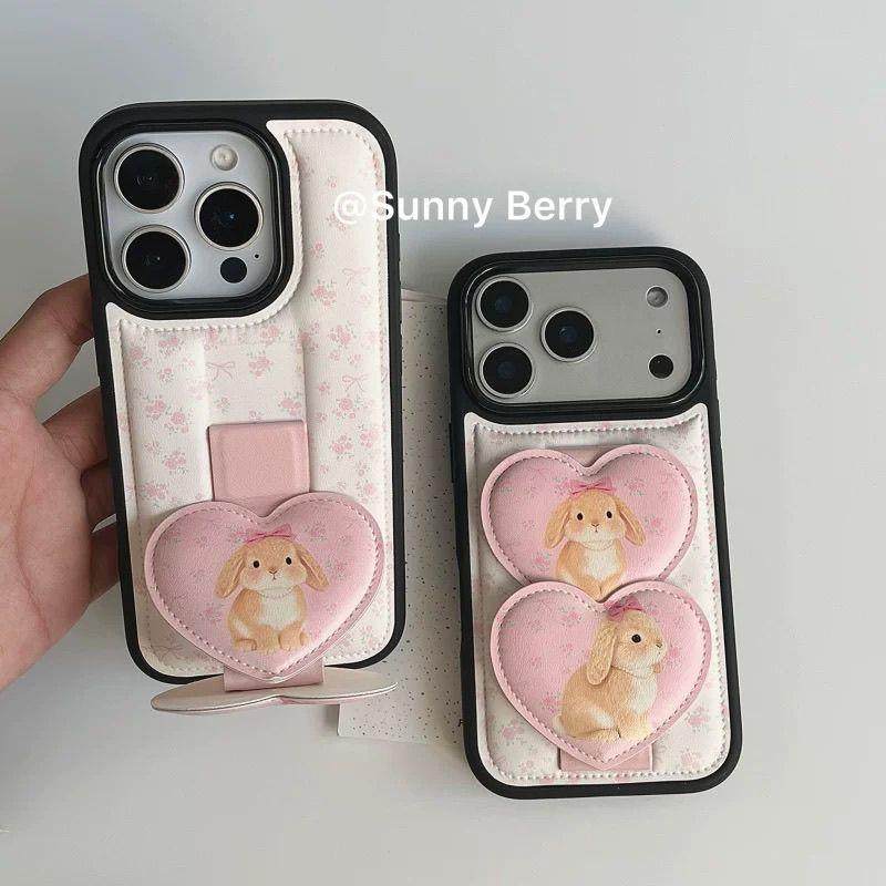 粉碎花兔子腕带折叠支架适用苹果17promax手机壳iphone16全包1514,3C数码配件,手机保护套/壳,淘宝优惠券,粉丝福利购,淘宝优惠卷