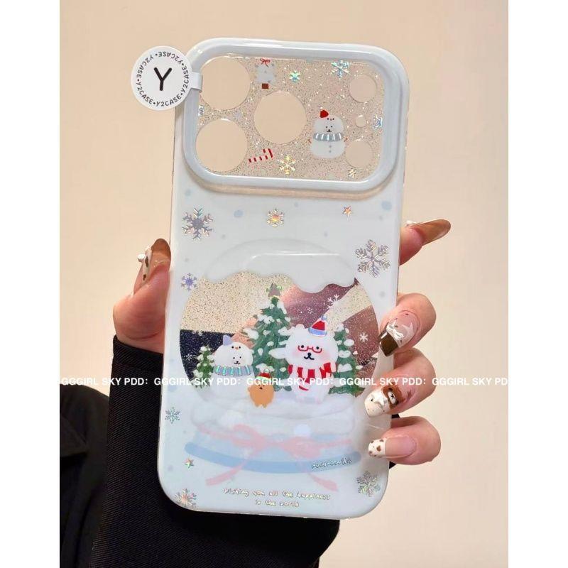 韩风ins圣诞树雪人自嘲熊适用iPhone17苹果16手机壳14pro max新款