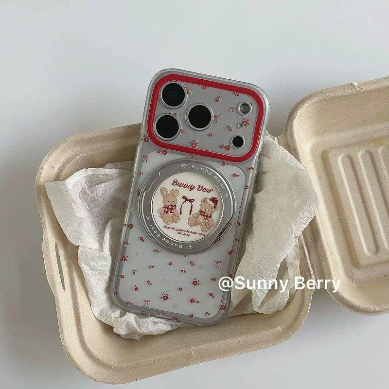 红碎花围巾熊折叠旋转支架适用苹果17promax手机壳iphone16全包15,3C数码配件,手机保护套/壳,淘宝优惠券,粉丝福利购,淘宝优惠卷