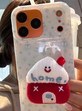 卡通可爱冬日雪花小房子雪人双层手机壳适用iPhone17pro新款1516