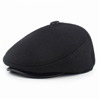 帽子秋冬季中老年户外毛呢加厚