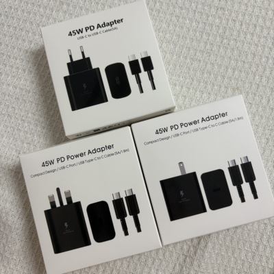 EP-T4510 45W PD Super Fast GaN Charger EU/US/UK Adapter 1.8M Type C Cable For Samsung Z Flip7 S25+