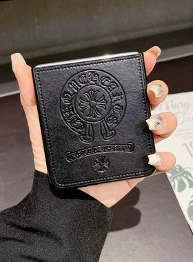 黑色十字架浮雕华为pocket2手机壳pockets女p50pocket耐脏折叠屏