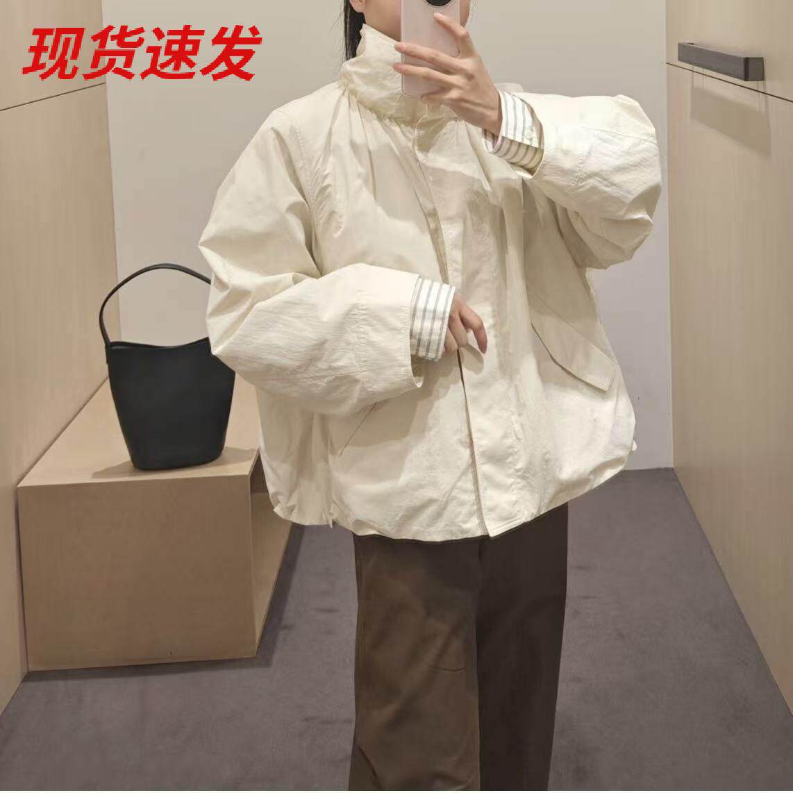 CS女装标准版型烟囱领风衣夹克