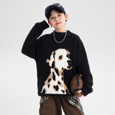 韩范半毛衣中学生高领2025冬装