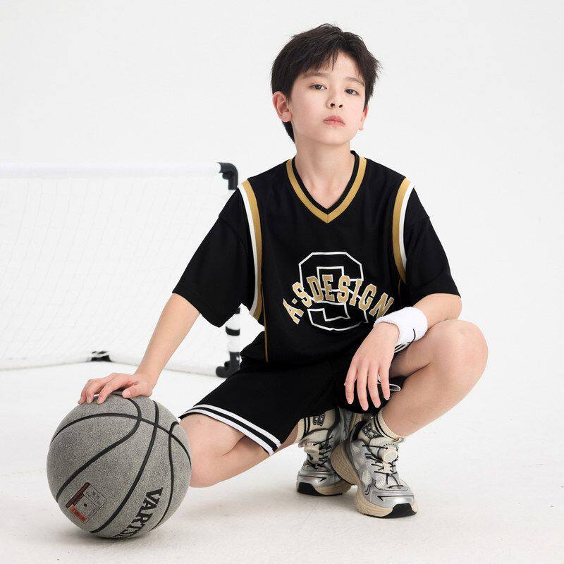短袖速干新款假两件套装儿童篮球服衣服运动2026夏季冰丝透气男童