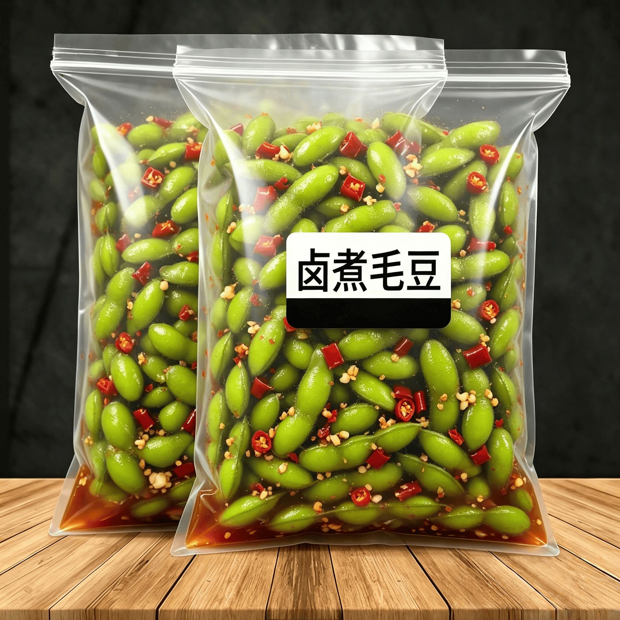 卤煮毛豆香辣味卤味素食休闲小吃湖南特产品即食辣味凉拌下饭菜