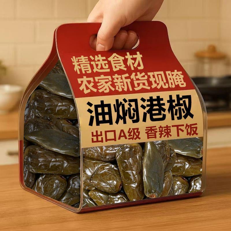即食油焖港椒红油下饭泡菜