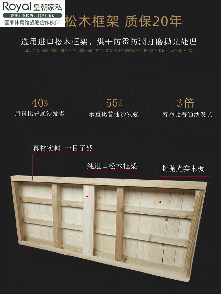 皇朝家私北欧布艺沙发简约现代轻奢大小户型客厅整装科技布乳胶