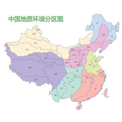 中国地质环境分区图 shp