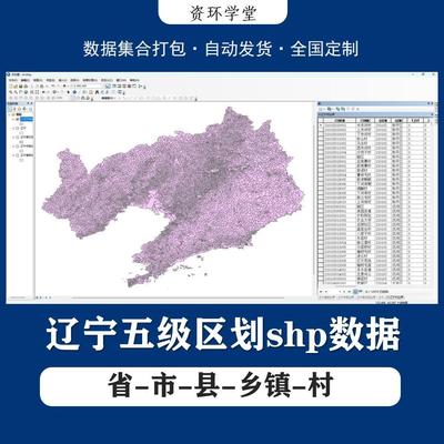 辽宁省村界村庄社区边界/市县乡镇行政村五级行政区划gis矢量shp