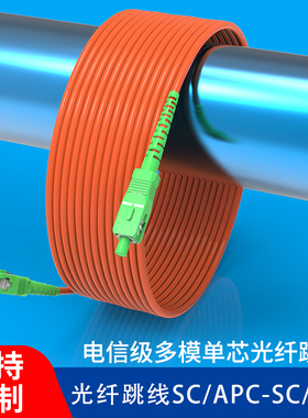 爱创 -FCAPC多模光纤跳线SC/APC光纤连接器万兆多模光纤线绿色圆头延长线光缆线束状尾纤fc/apc广电专用