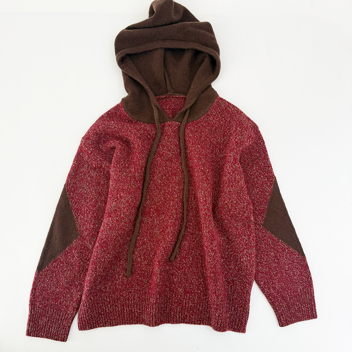 100%羊毛撞色连帽针织衫女宽松保暖秋冬季新款百搭毛衣,女装/女士精品,毛针织衫,淘宝优惠券,粉丝福利购,淘宝优惠卷