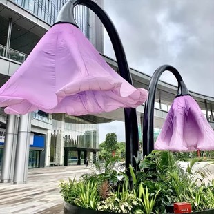 防水户外感应花 网红打卡装置 人体声控自动开合带灯