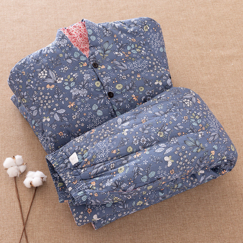 纯棉花手工棉衣女士妈妈款棉袄棉裤套装中老年人奶奶外穿加厚冬季