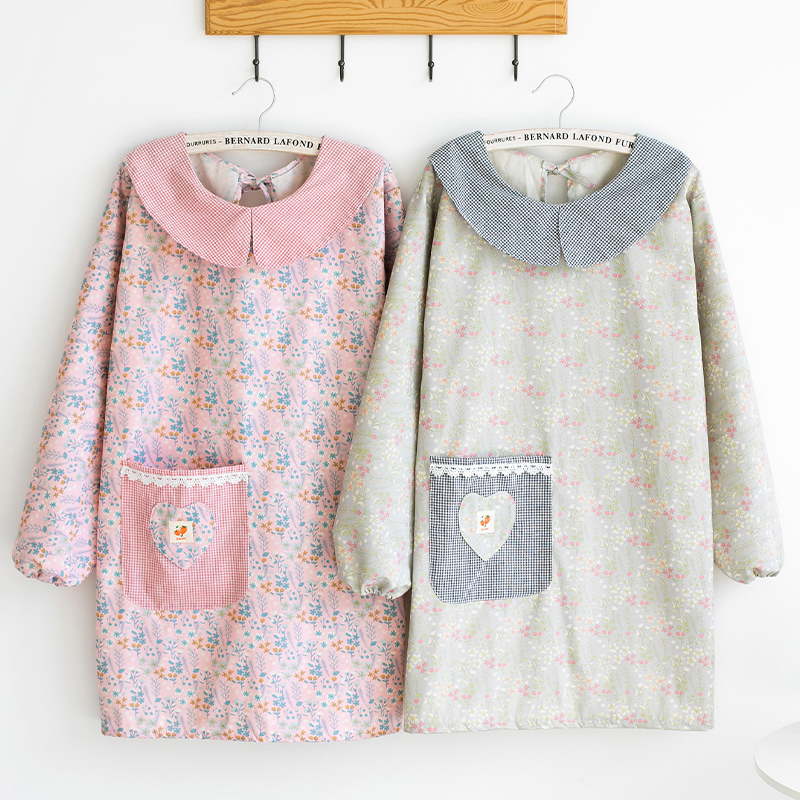 厨房罩衣长袖家用大人做饭围裙2023新款网红可爱女秋冬工作服男