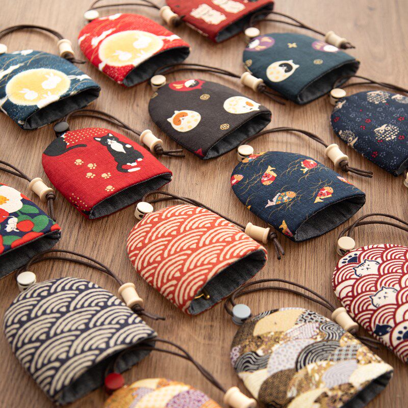 复古手工布艺抽拉式钥匙包钥匙套汽车遥控器钥匙保护套 精致礼物