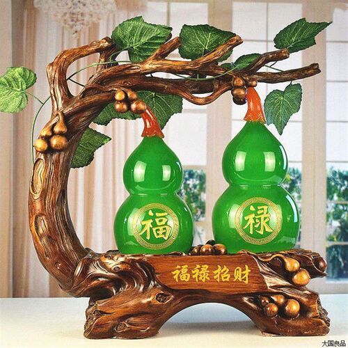 招财葫芦摆件创意家居客厅电视柜酒柜F办公室桌面装饰品送礼工艺