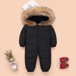 新生婴儿连体羽绒服女宝男宝冬季连体衣反季儿童外穿童装宝宝加厚