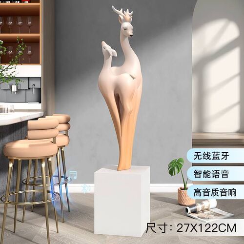 大型高档福鹿落地摆m件开业礼物客厅家居饰品电视柜乔迁新居雕塑