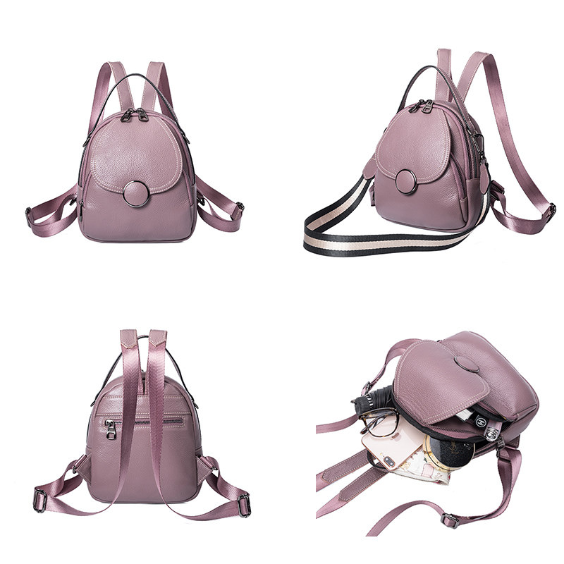 头层牛皮迷你小背包2021新款时尚俩用软皮包包高级感真皮双肩包女